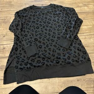 Cheetah print tunic sweatshirt